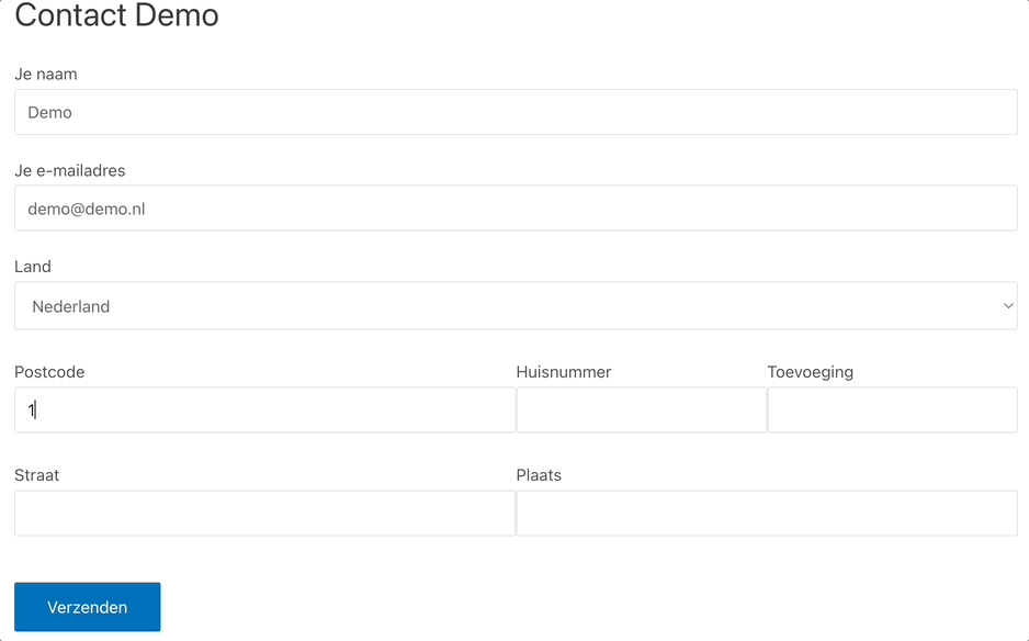 Contact Form 7 address validation plugin demo