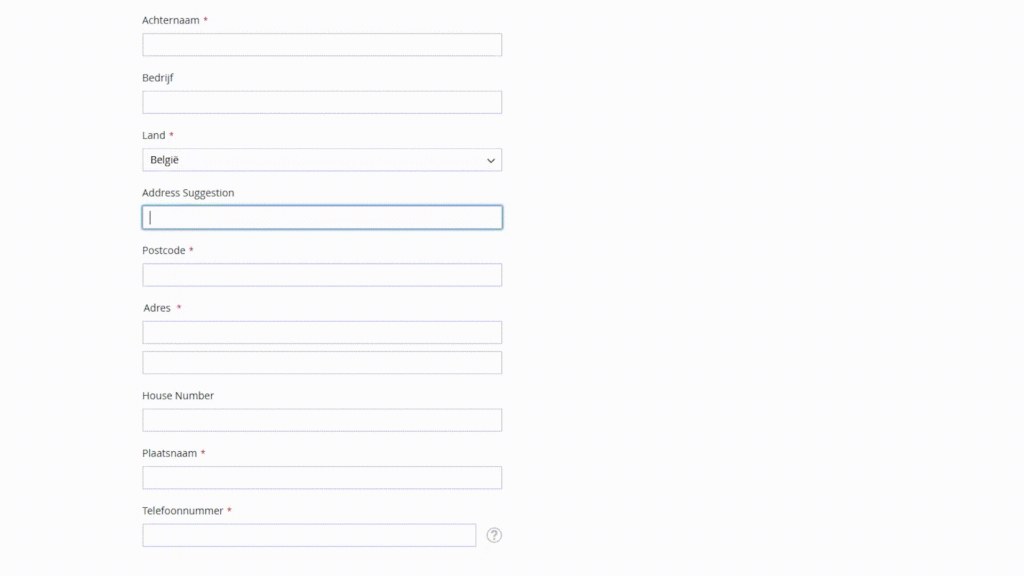 Magento 2 address validation demo Belgium