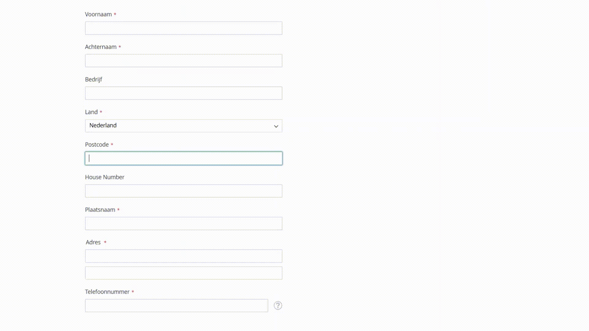 Magento 2 address validation demo Netherlands