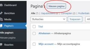 nieuwe pagina maken